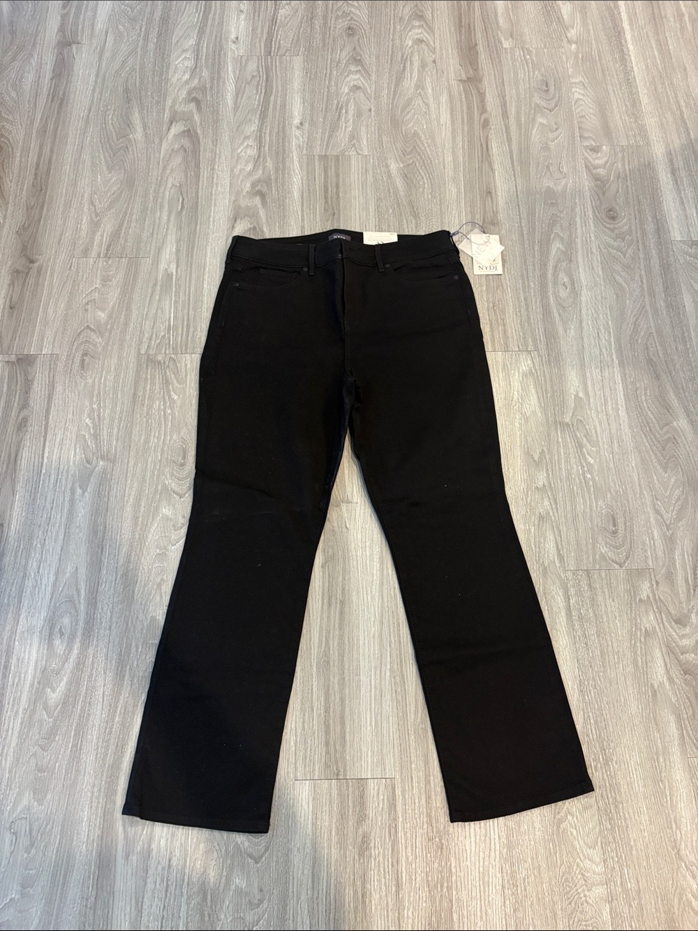 NWT NYDJ Black Marilyn Straight Jeans 16 Short